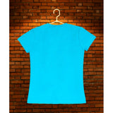 Blue cotton girls casual short sleeve pom pom balls t-shirt