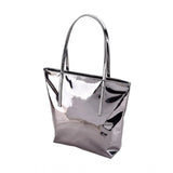 Grey synthetic shoulder bag for women