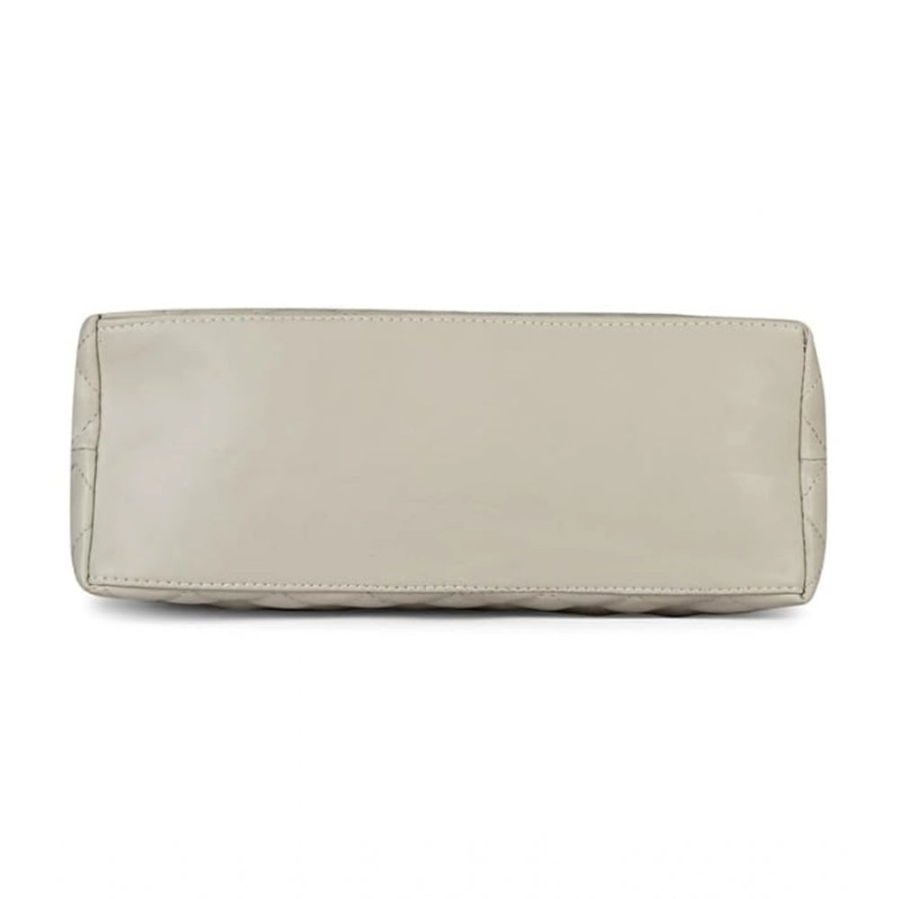 Grey polyurethane textured shoulder bag