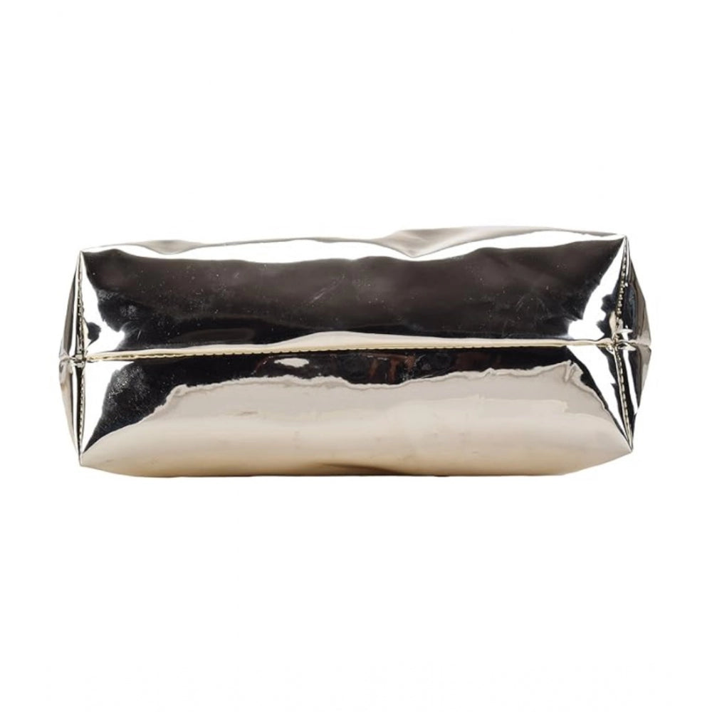 Gold synthetic shoulder bag, solid fabric