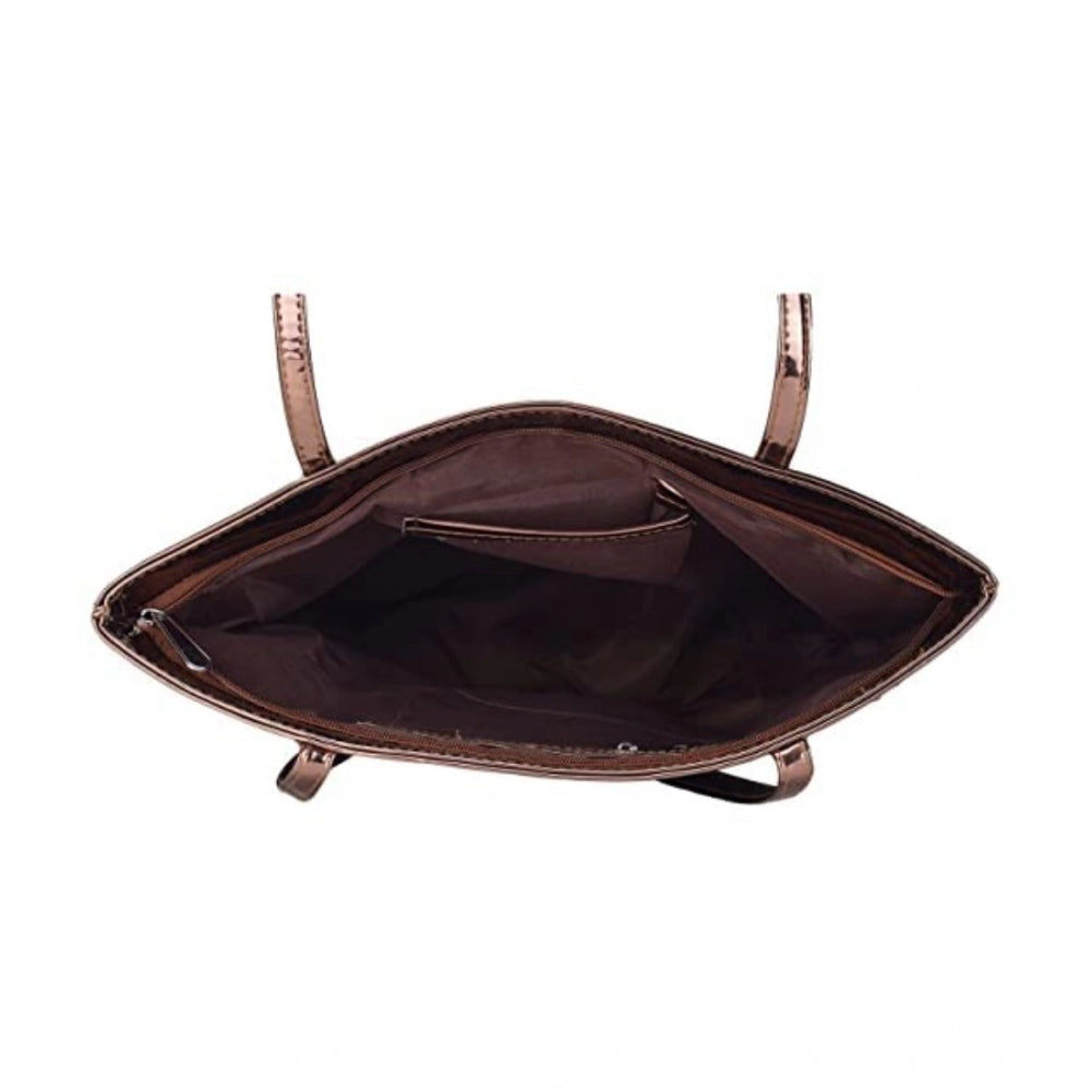 Womens synthetic shoulder bag, copper