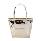Silver metallic shoulder bag, gold