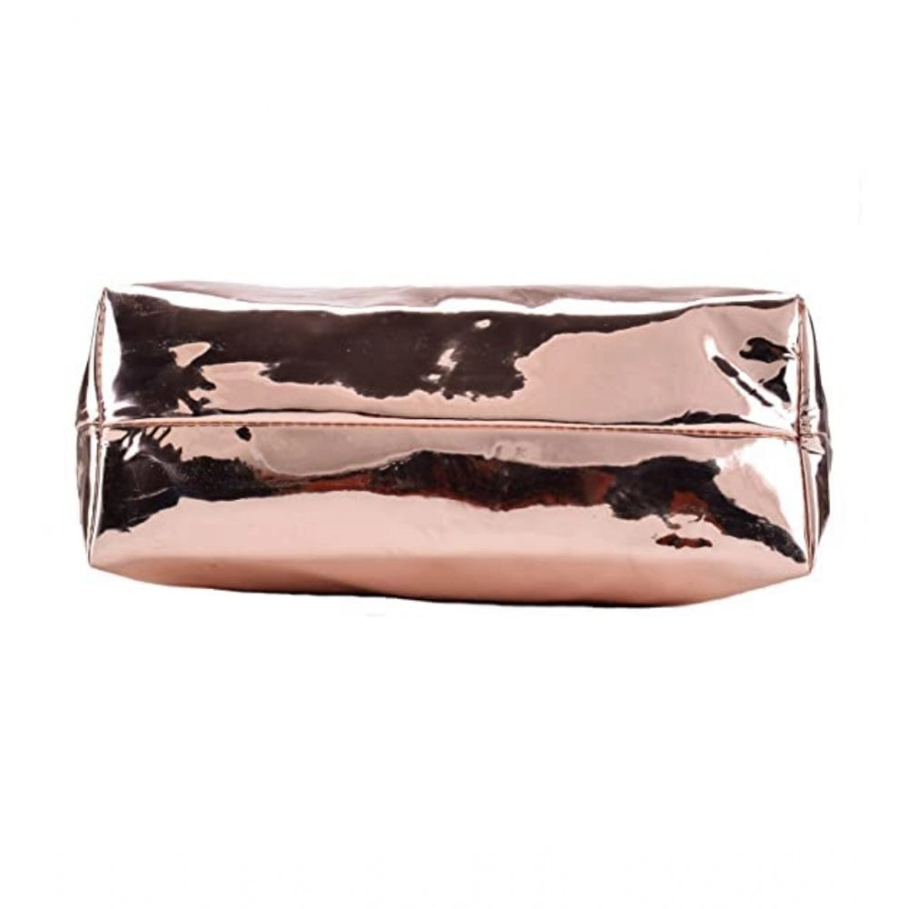 Rose gold synthetic shoulder bag for women