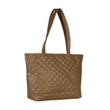Women's light brown polyurethane shoulder bag with textured design