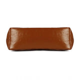 Dark brown polyurethane shoulder bag with a textured surface