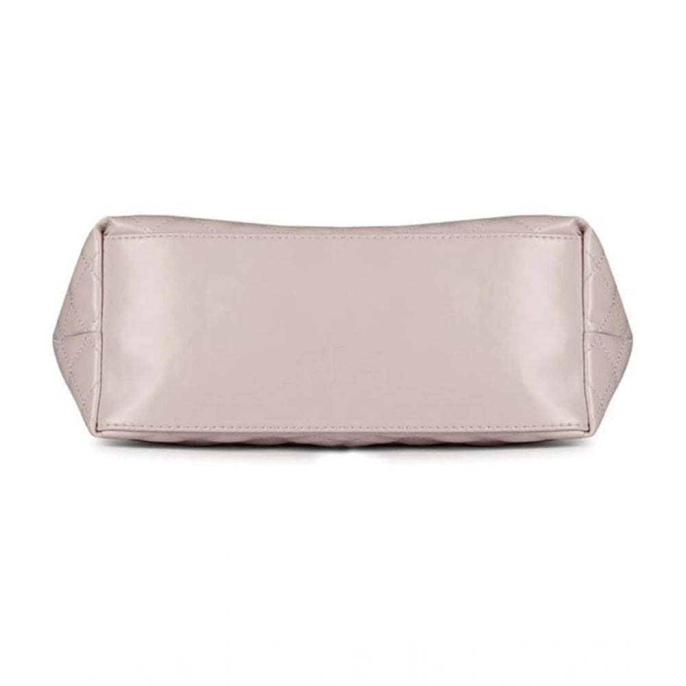 Lavender polyurethane textured shoulder bag