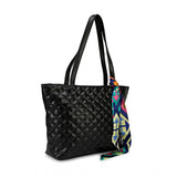 Black polyurethane women's shoulder bag with unique textured design
