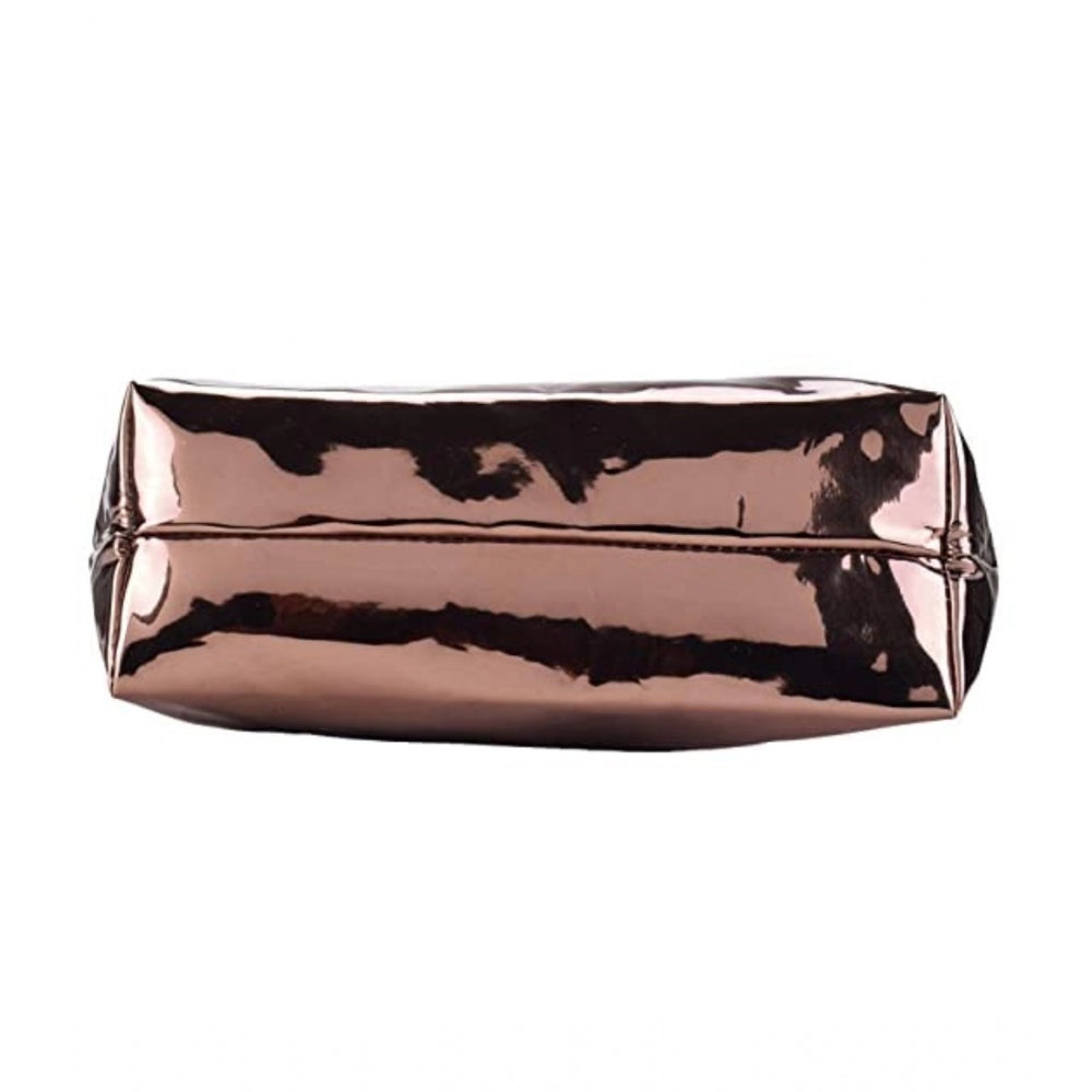 Copper metallic synthetic shoulder bag