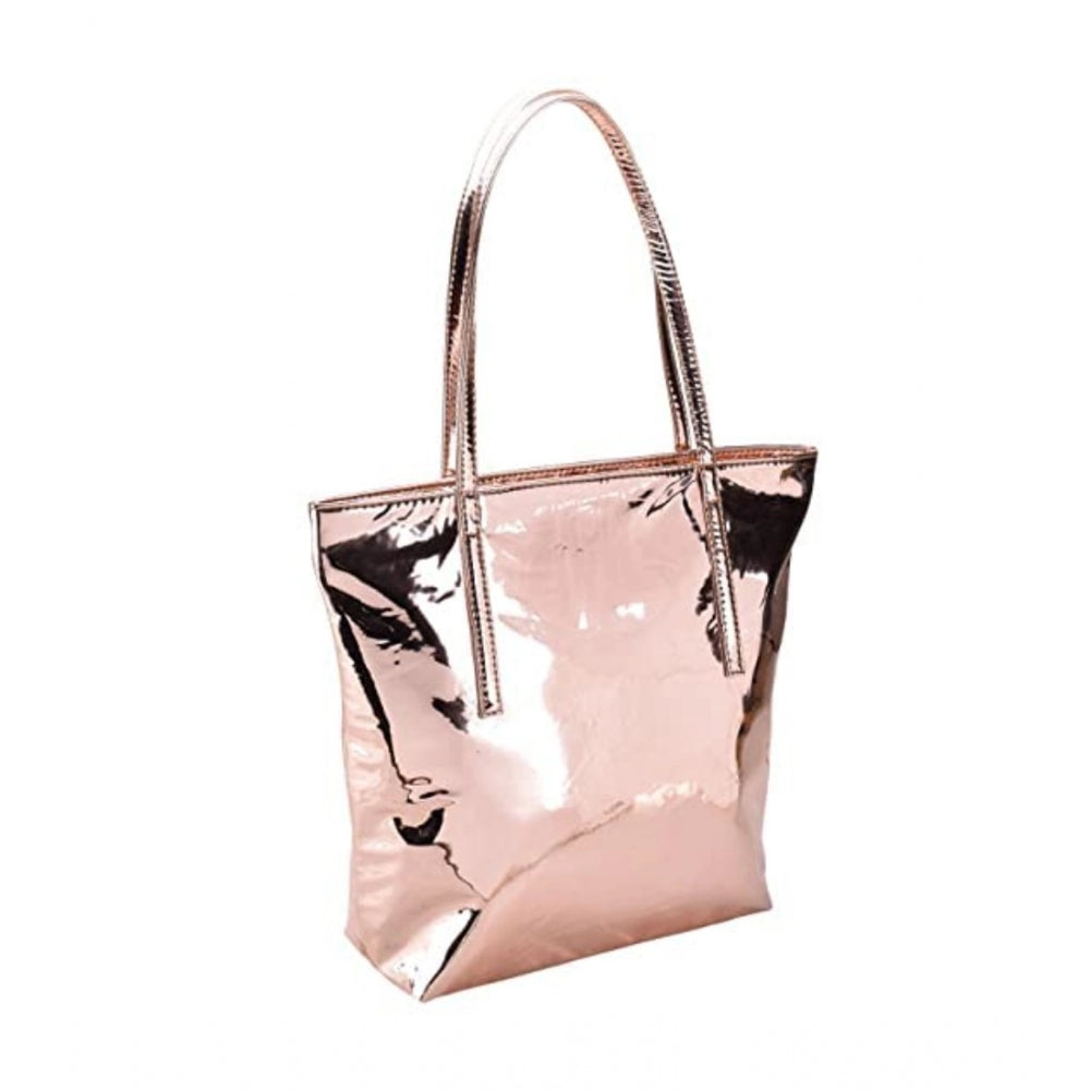 Rose gold synthetic shoulder bag