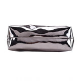 Grey synthetic shoulder bag with a solid structure, potentially without pockets or compartments