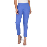 Women's Casual Cotton Lycra Solid Trouser Pants (Blue) - GillKart