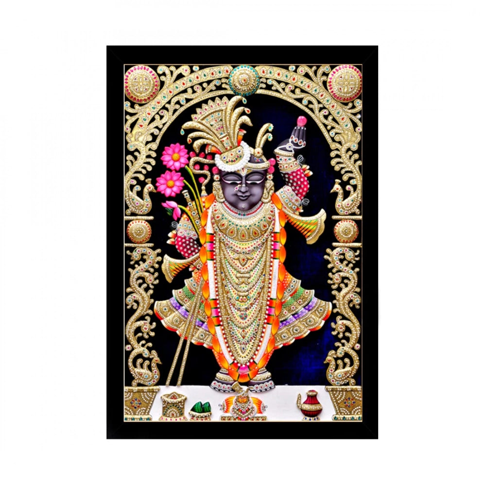 Multicolor Shrinathji painting with lightweight, water-resistant synthetic frame (14x20 inch)