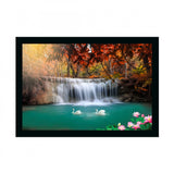 Natural Water Fall Painting with Synthetic Photo Frame (Multicolor)