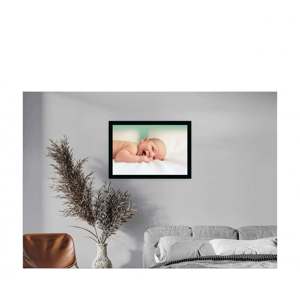 Baby Photo Painting with Synthetic Photo Frame (Multicolor)