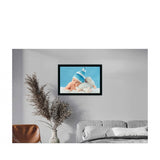 Multi-colored photo frame with a painting of a baby