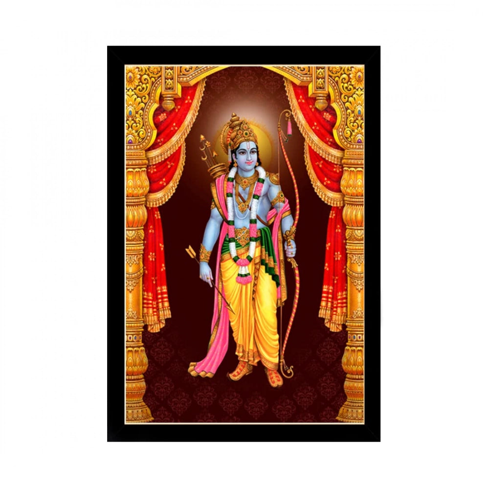 Multicolor Shree Ram painting with synthetic photo frame