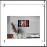 Ayodhya Ram Mandir Painting with Synthetic Photo Frame (Multicolor)