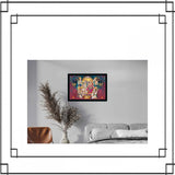 Ayodhya Ram Mandir Painting with Synthetic Photo Frame (Multicolor)