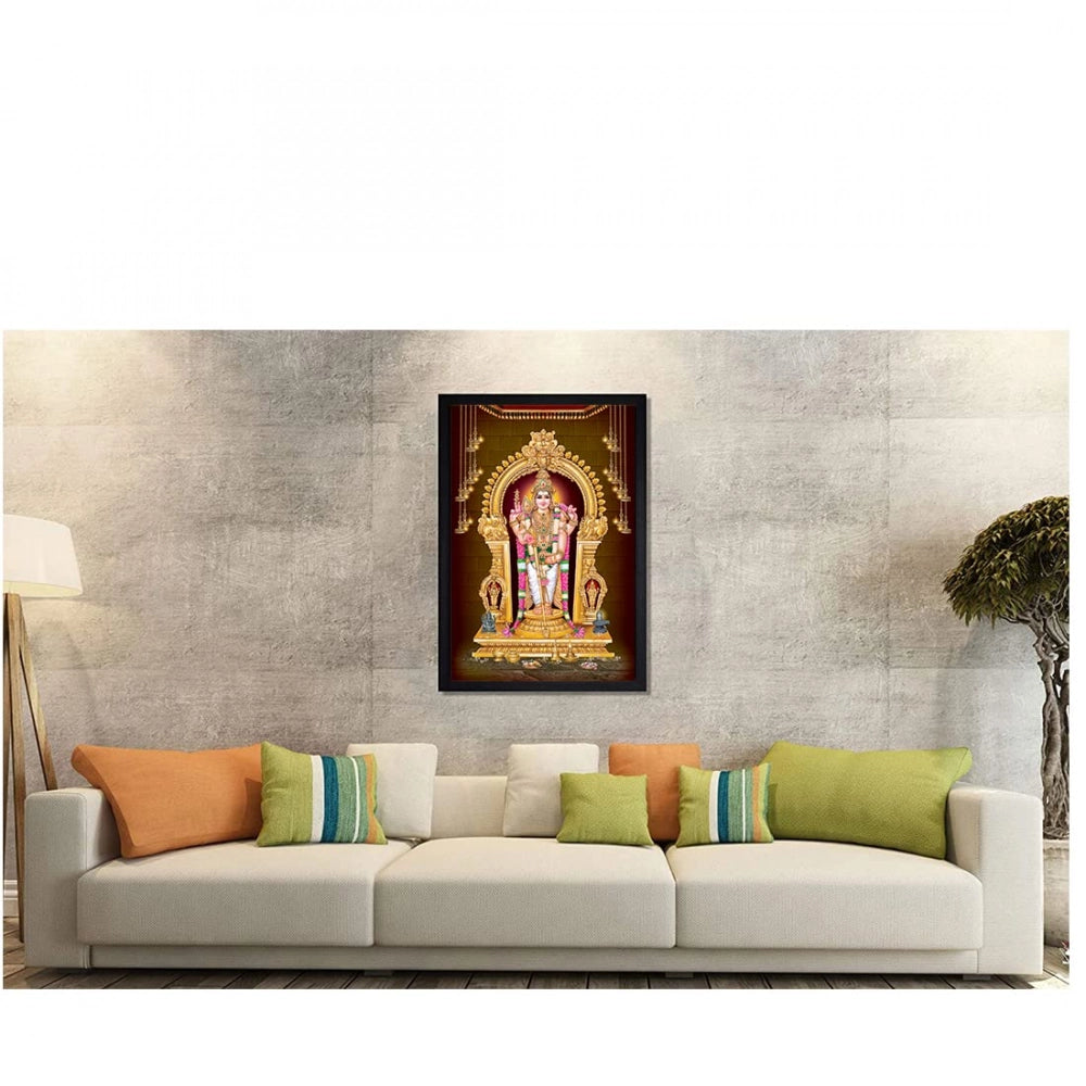 Multicolor painting with synthetic photo frame. Vibrant art print in a black frame.