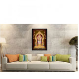 Multicolor painting with synthetic photo frame. Vibrant art print in a black frame.