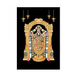 Tirupati Balaji Painting with Synthetic Photo Frame (Multicolor)