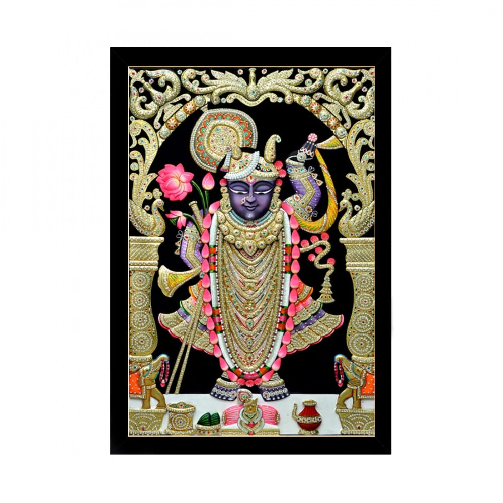 Multicolored shrine deity painting, decorative synthetic photo frame