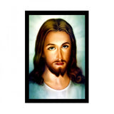 Synthetic photo frame painting of Jesus Christ in a multicolor style