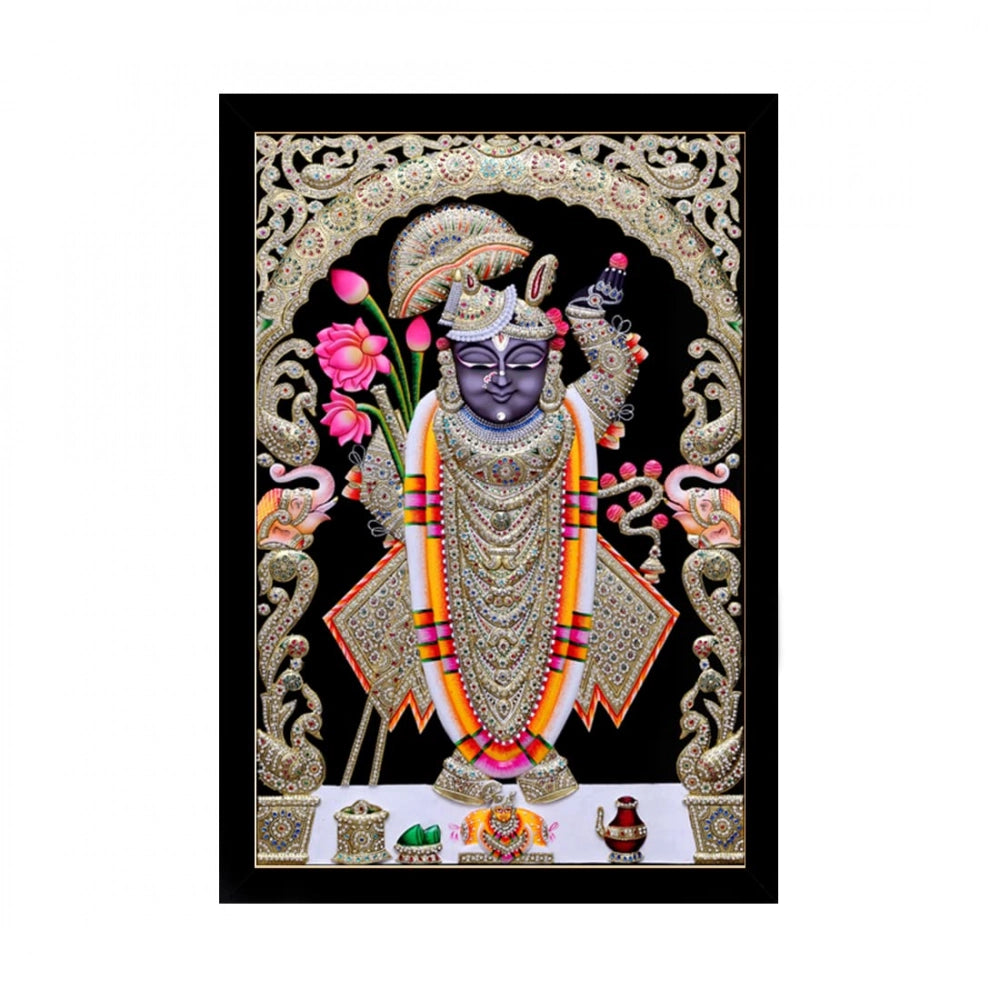 Multicolor Shrinathji painting with lightweight, water-resistant synthetic frame (14x20 inch)