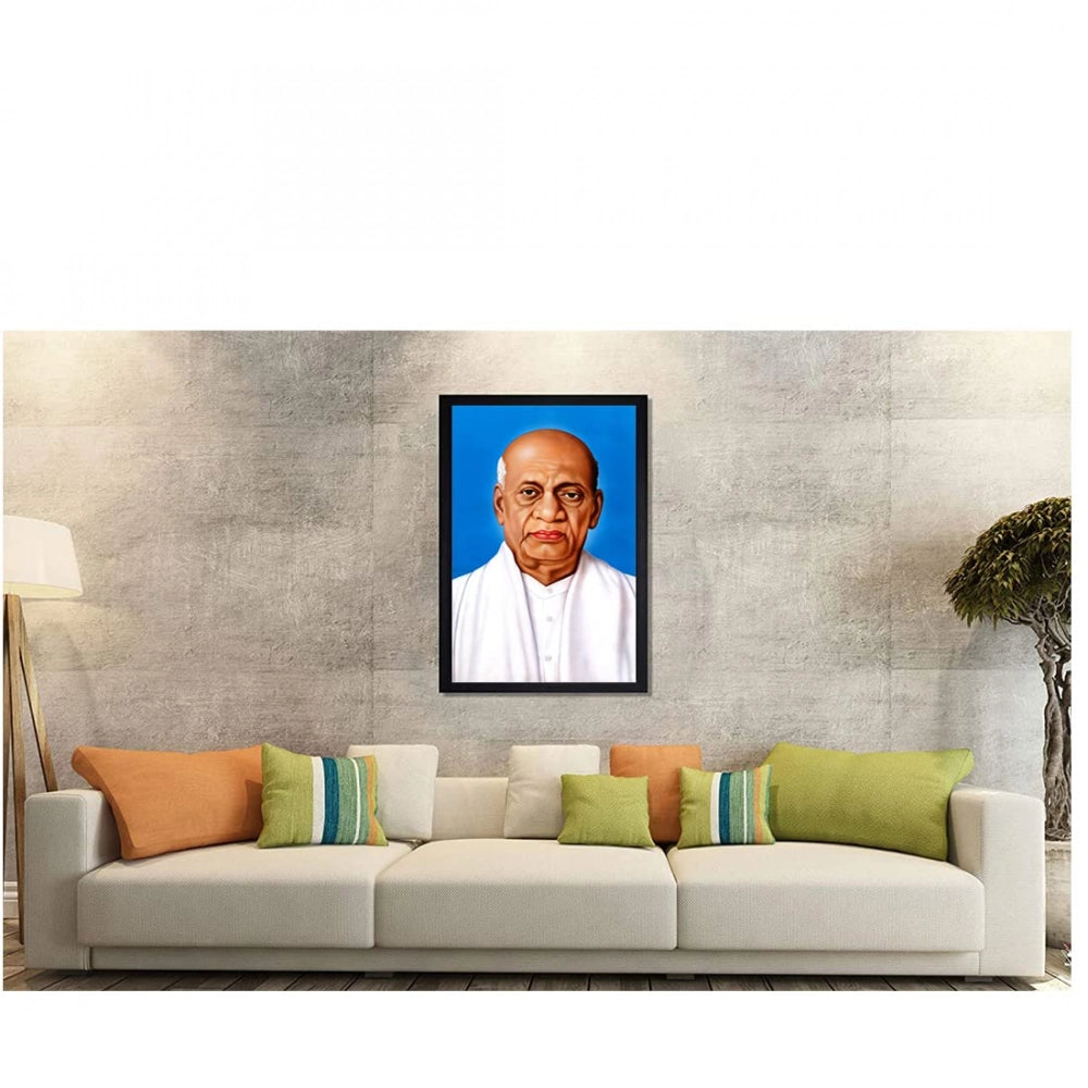 Sardar Vallabhbhai Patel Painting with Synthetic Photo Frame (Multicolor)