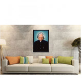 A P J Abdul Kalam Painting with Synthetic Photo Frame (Multicolor)