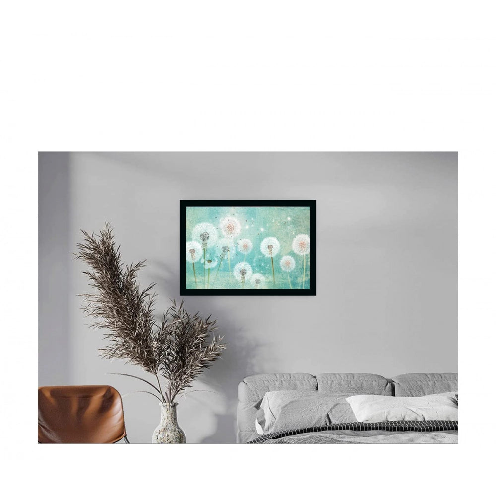 Multicolored flower painting in photo frame