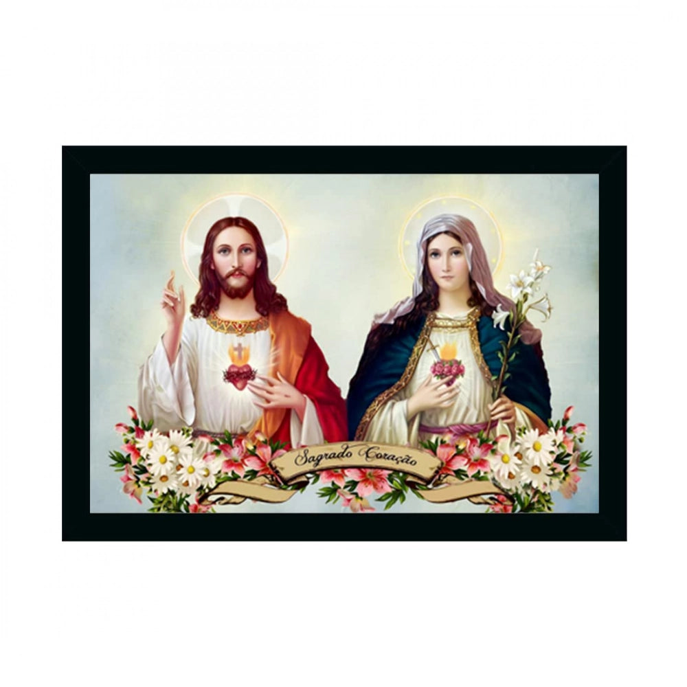 Lord Jesus Christ Painting with Synthetic Photo Frame (Multicolor)