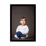 Multicolor synthetic photo frame with painted baby portrait
