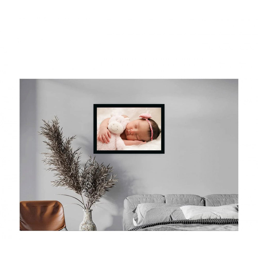 Multicolor baby photo painting within a synthetic frame