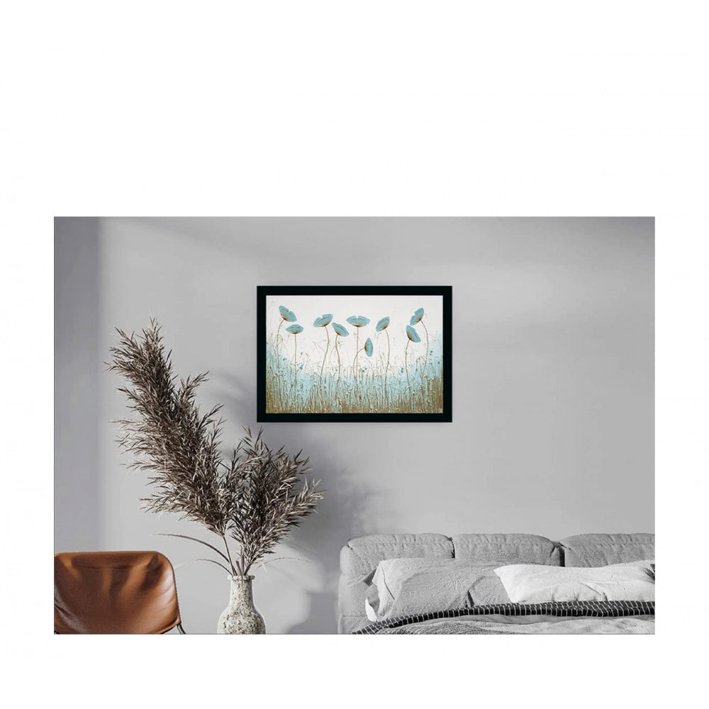 Flower Painting with Synthetic Photo Frame (Multicolor)