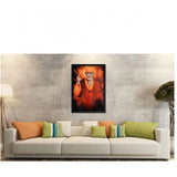 Saibaba Painting with Synthetic Photo Frame (Multicolor)