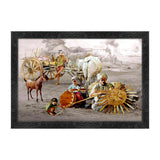 Rajasthani Paintings Painting with Synthetic Photo Frame (Multicolor)