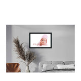 The image features a baby photo painting with a synthetic photo frame