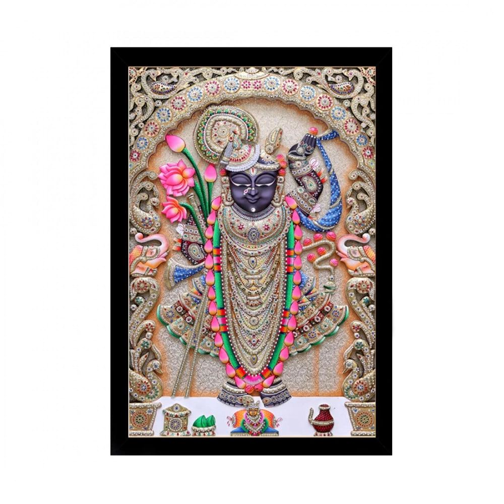 Multicolored Shrinathji painting within a synthetic photo frame