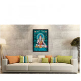 Colorful religious painting of Lord Shiva, synthetic photo frame