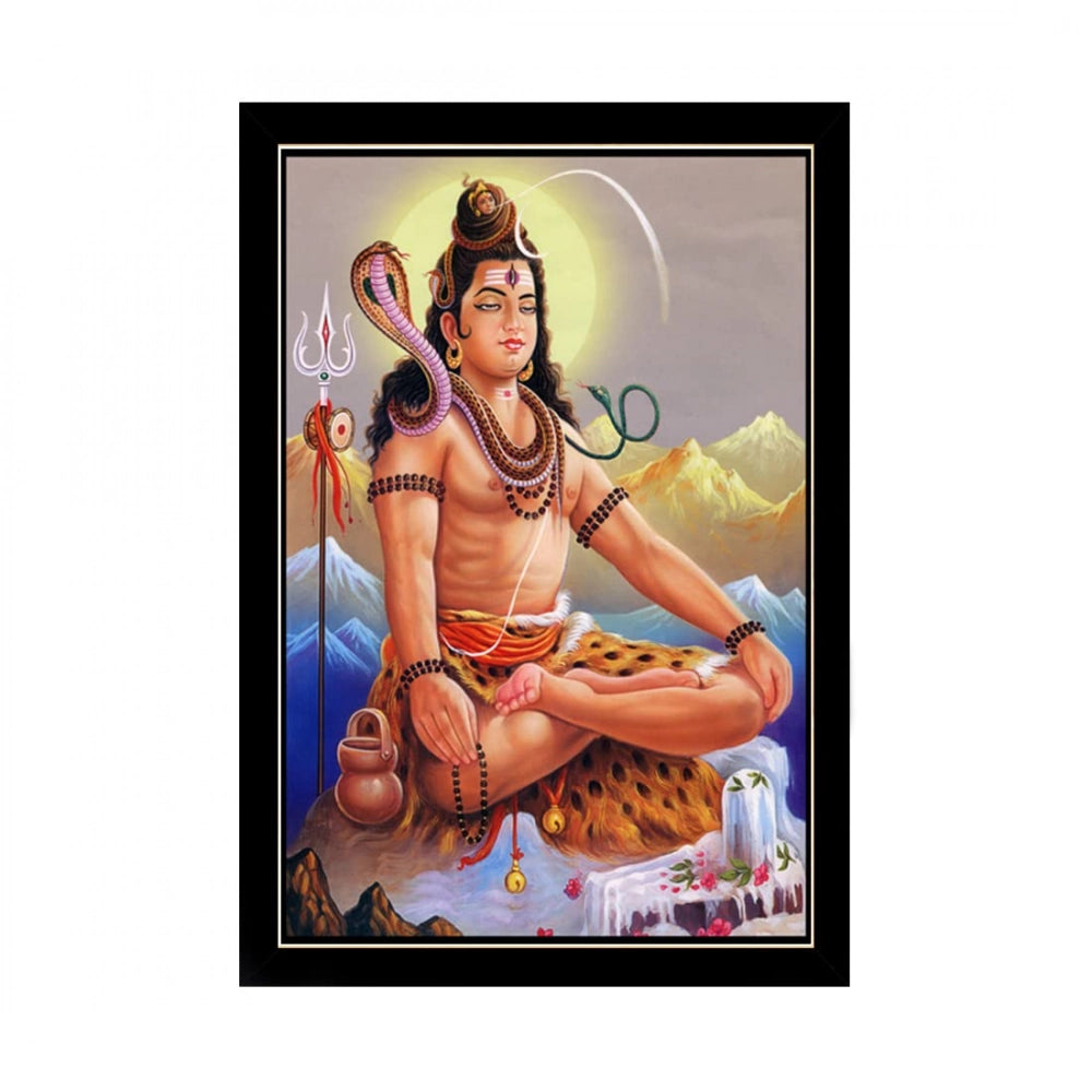 Lord Shiva Painting in vibrant synthetic photo frame