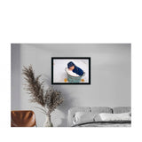 Multicolor painting of a baby photo in a synthetic frame