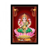 Maa Laxmi Painting with Synthetic Photo Frame (Multicolor)