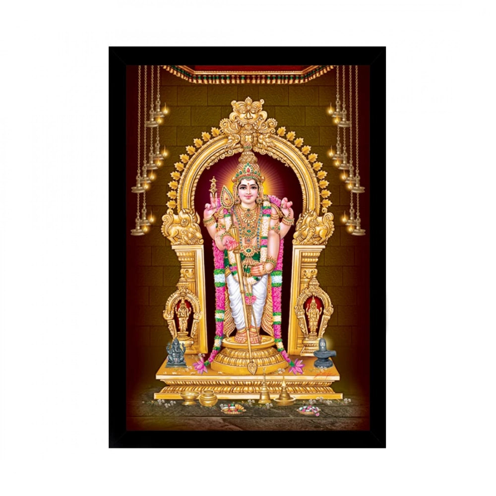 Multicolor painting with synthetic frame. Vibrant wall art decor.