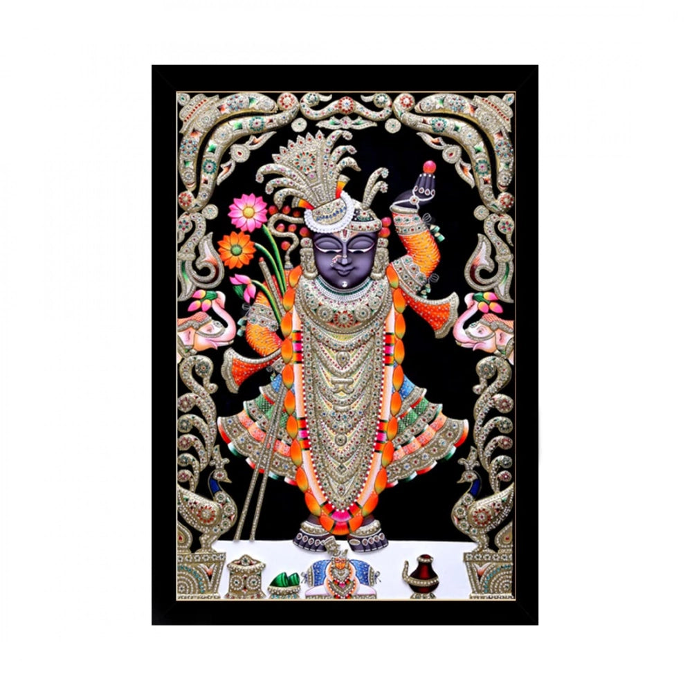 Multicolored Shrinathji painting with synthetic photo frame