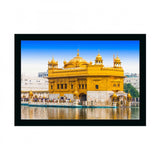 Golden temple painting, synthetic frame, landscape art