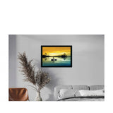 Multicolored pair painting, synthetic photo frame, hanging on wall