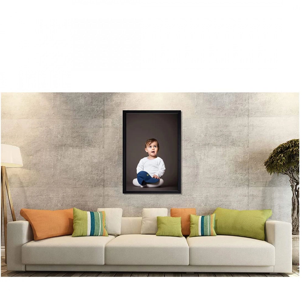 Multicolor baby photo painting with a modern photo frame