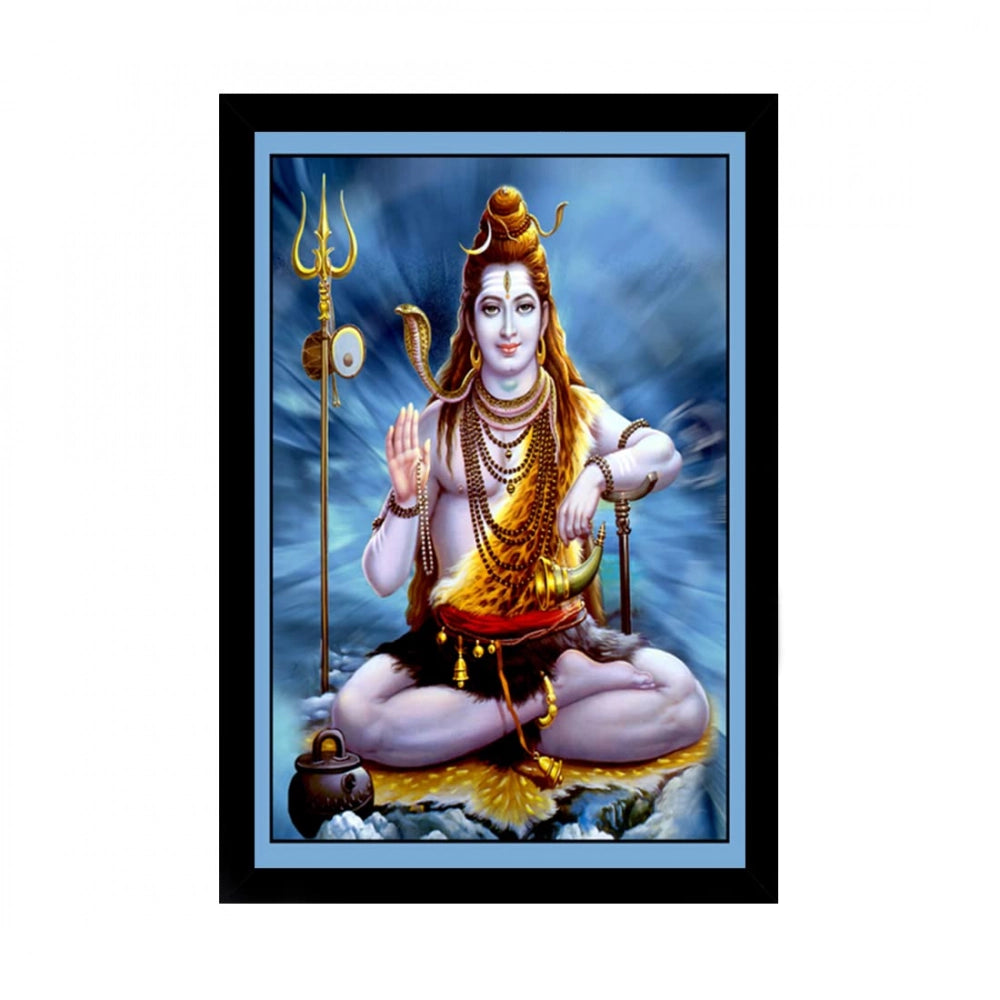 Lord Shiva statue photo frame (Multicolor)