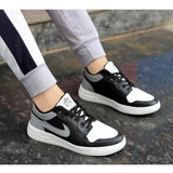 Black synthetic men's casual shoes, lace-up closure with airmix sole, perfect for everyday wear